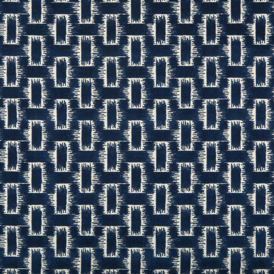 Sample 8020116.50.0 Chambord Velvet Blue Geometric Brunschwig and Fils Fabric