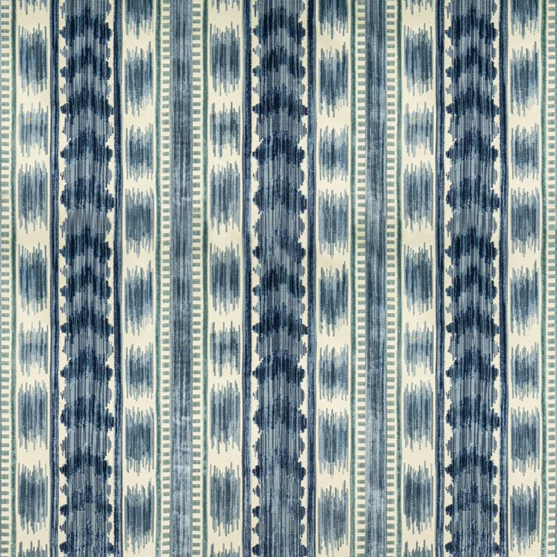 Sample 8020117.515.0 Bayeaux Velvet Blue Ikat Brunschwig and Fils Fabric