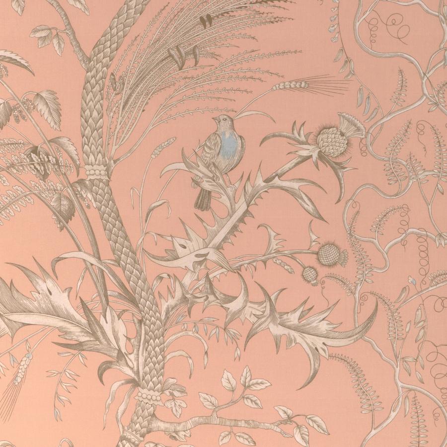 Sample - 8024101.1216 | Bird And Thistle Ii, La Menagerie - Brunschwig & Fils Fabric Fabric - 8024101.1216.0