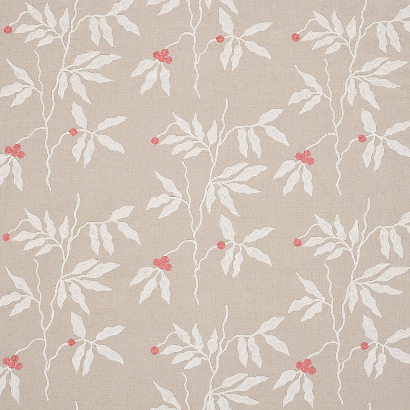 Select 80431 Lilla Embroidery Ivory On Neutral by Schumacher Fabric