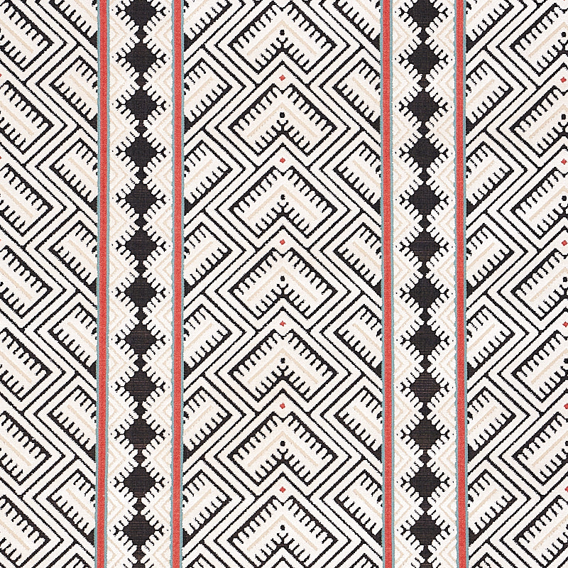 Looking 80650 Parvin Velvet Black And Ivory by Schumacher Fabric