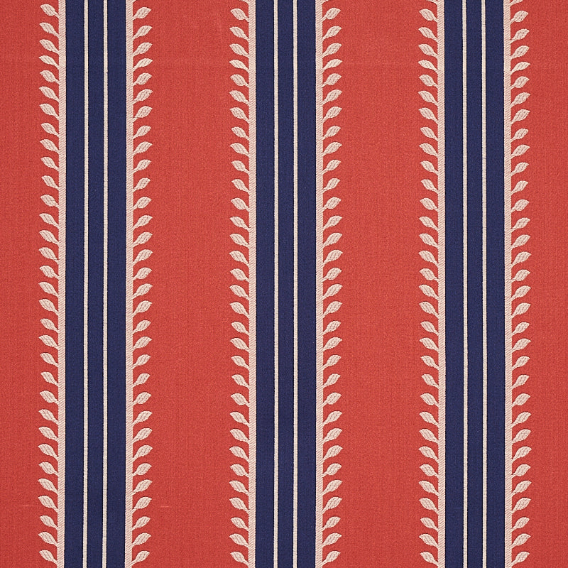 Save 80721 Etruscan Stripe Red and Blue by Schumacher Fabric