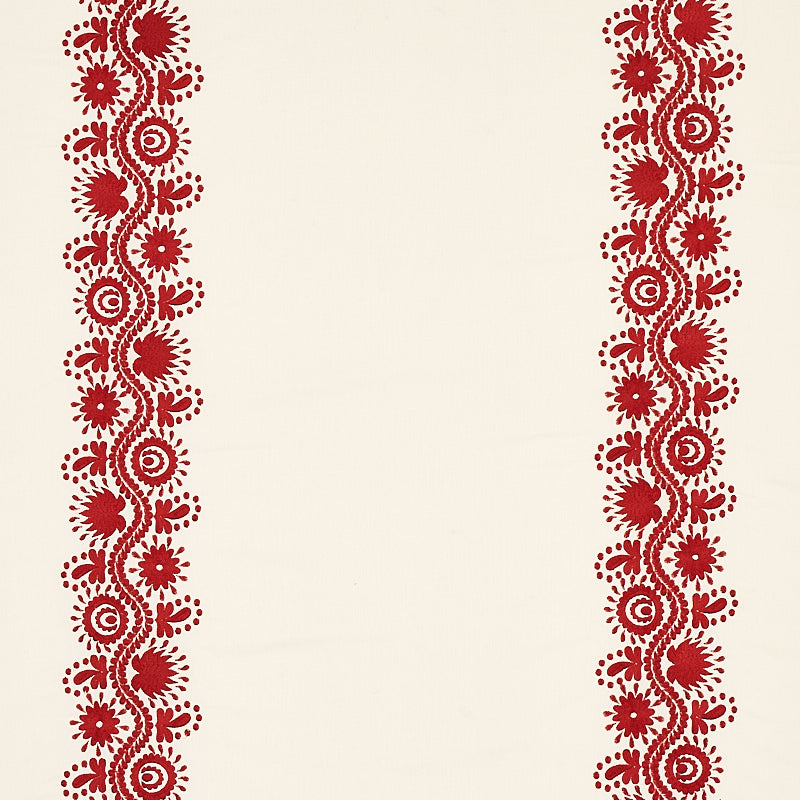 Select 80742 Theodora Embroidery Red by Schumacher Fabric