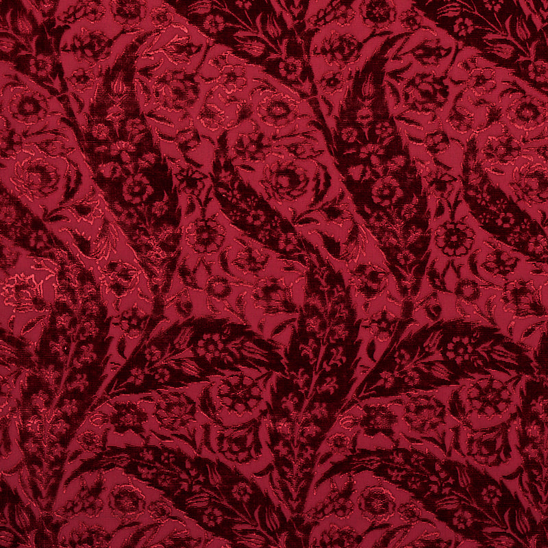 Save 80782 Saz Paisley Silk Velvet Burgundy by Schumacher Fabric