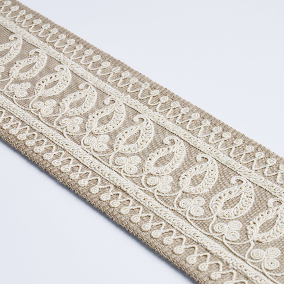 Purchase 81231 | Paisley Embroidered Tape, Sand - Schumacher Trim