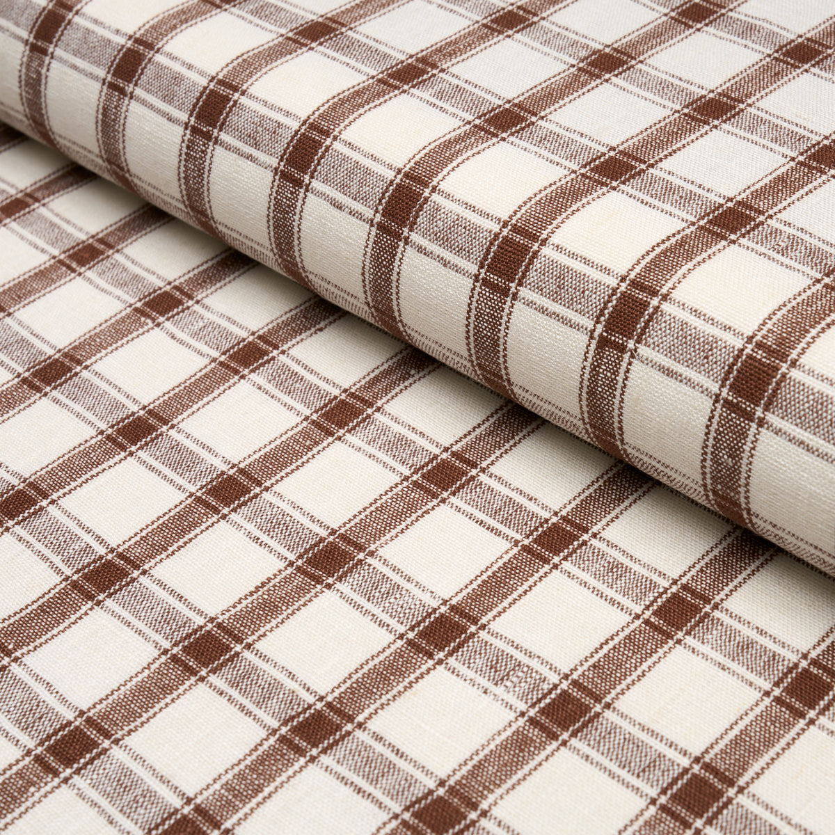 Purchase 81455 | Crawford Linen Check, Brown - Schumacher Fabric