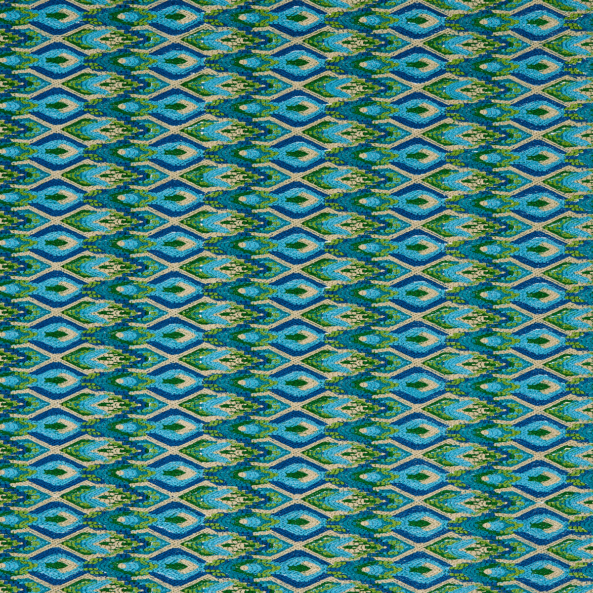 Purchase 81470 | Azulejos, Peacock - Schumacher Fabric