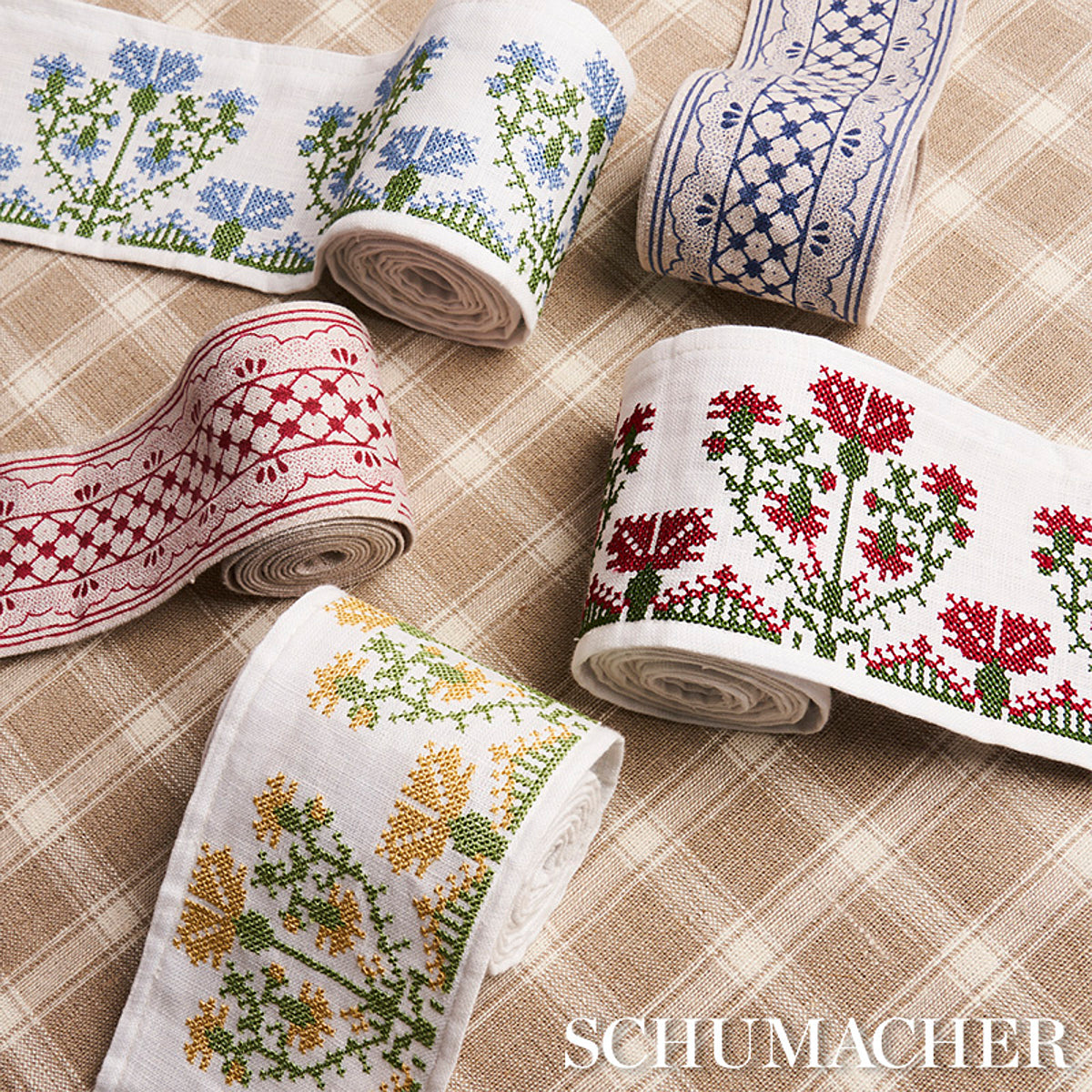 Purchase 81651 | Davison Scalloped Tape, Crimson - Schumacher Trim