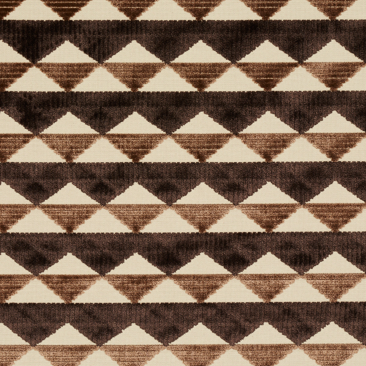 Purchase 81821 Ridge Line Velvet, Brown by Schumacher Fabric