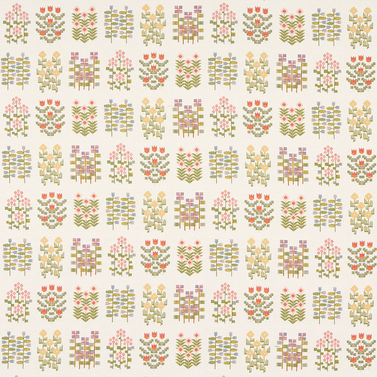 Purchase 81970 | Ephemera, Multi On Ivory - Schumacher Fabric