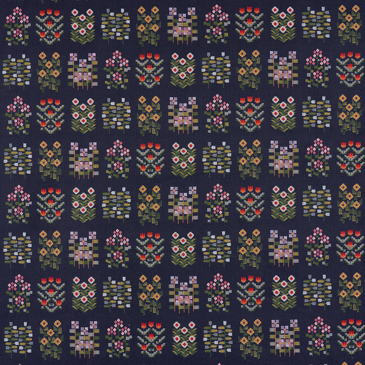 Purchase 81971 | Azulejos, Multi On Navy - Schumacher Fabric