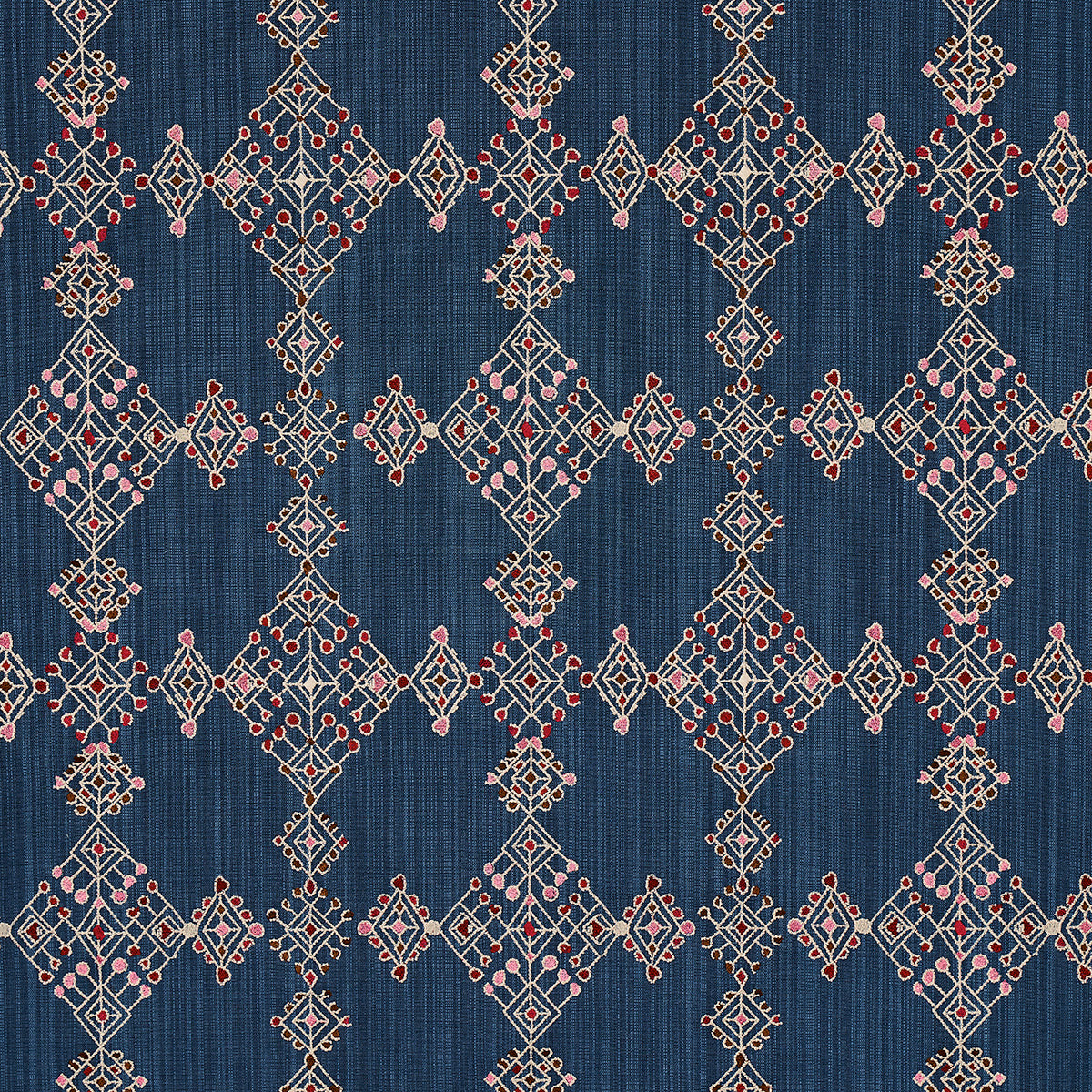 Purchase 82081 | Kalindi Embroidery, Indigo - Schumacher Fabric