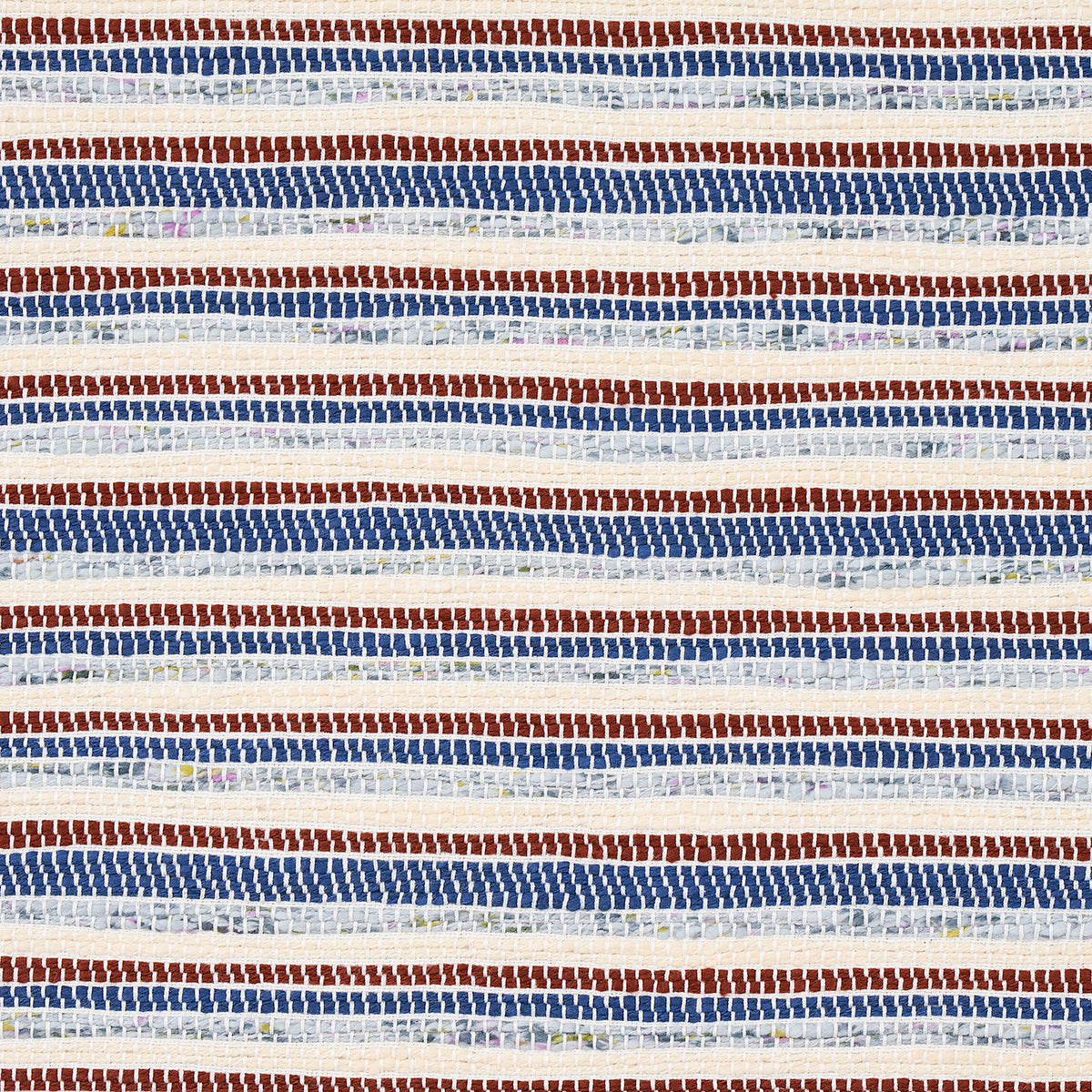 Purchase 82100 Rag Rug Hand Woven Stripe, Indigo & Mocha by Schumacher Fabric