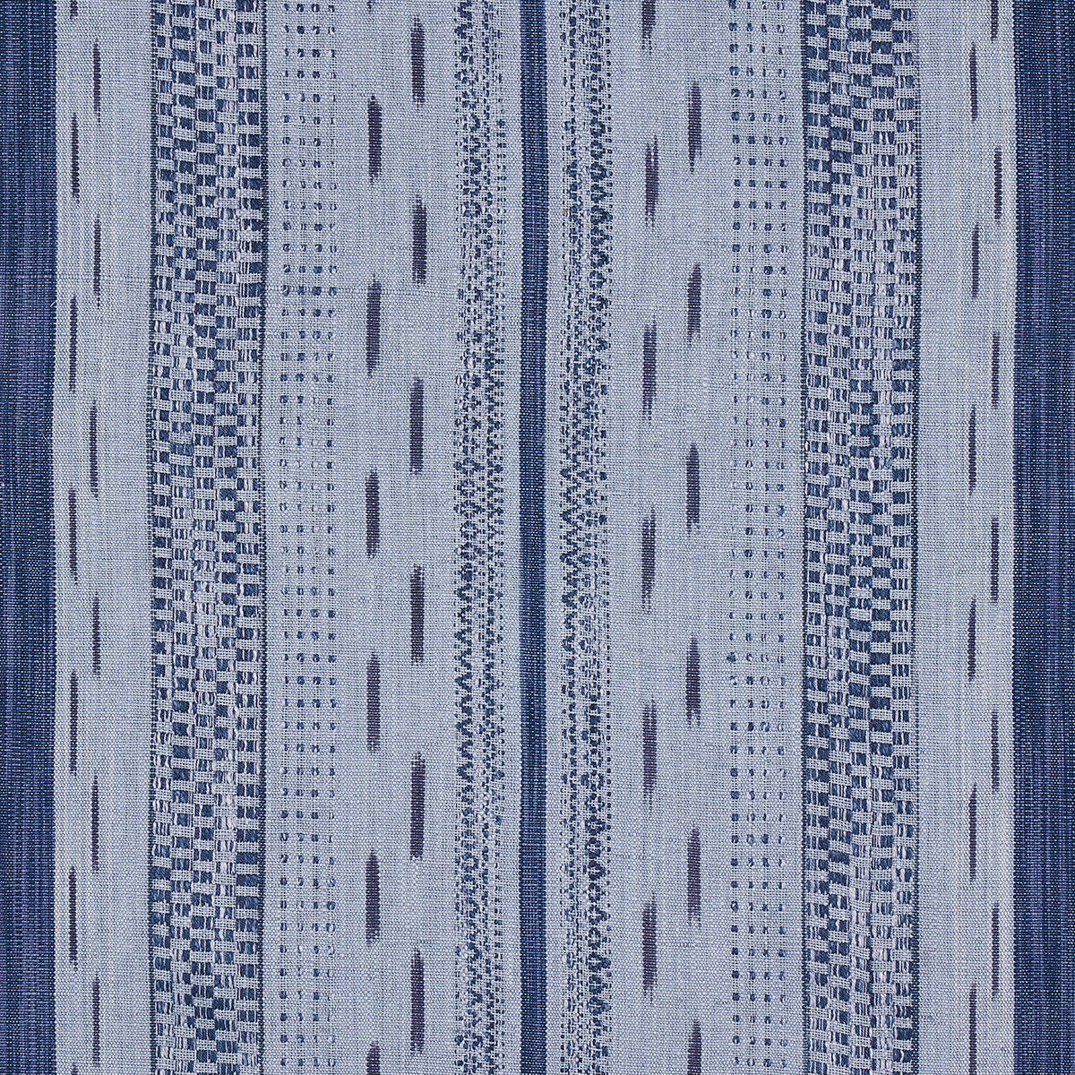 Purchase 82112 Mirza Ikat Stripe, Indigo On Chambray by Schumacher Fabric