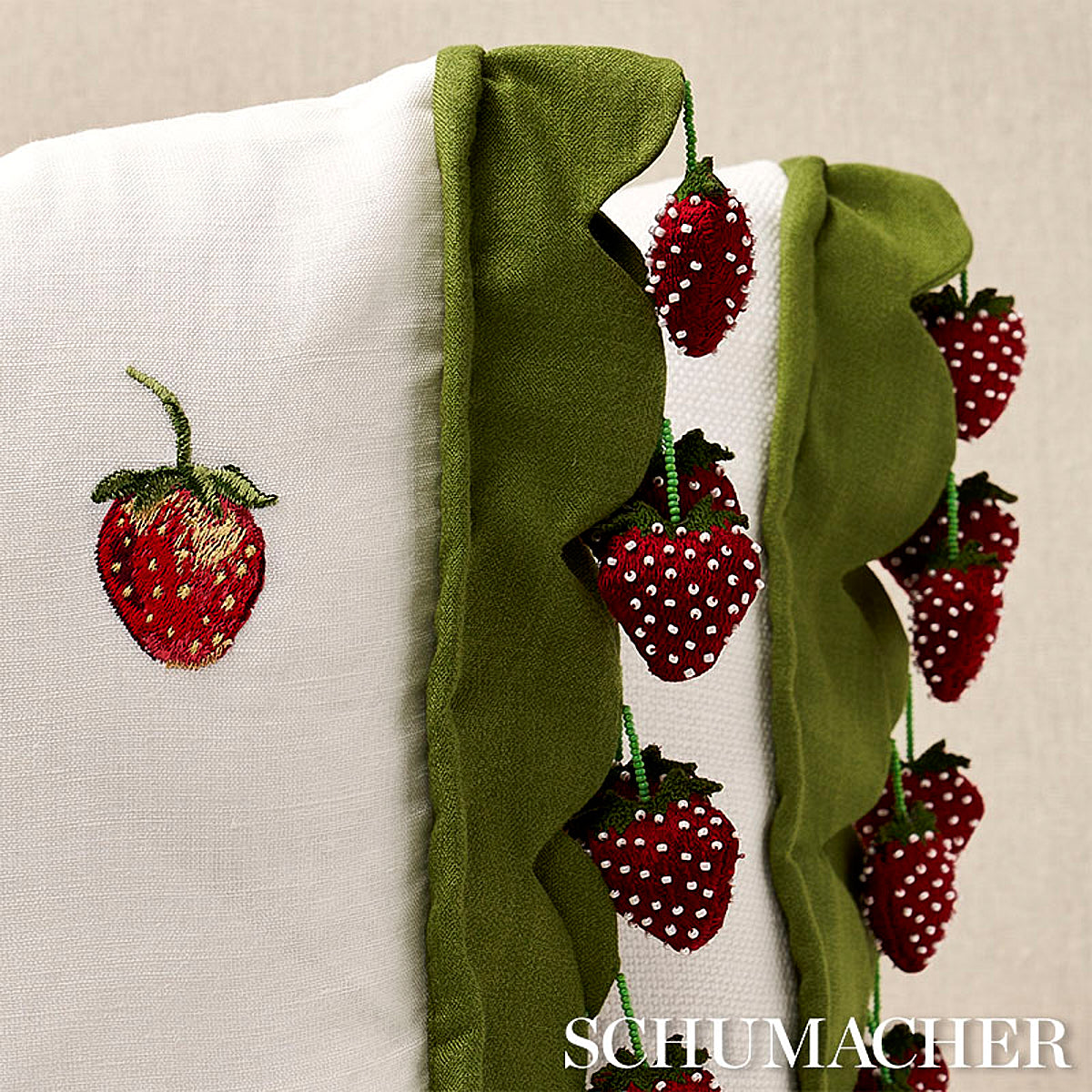 Purchase 82250 | Strawberry Jam Trim, Green - Schumacher Trim