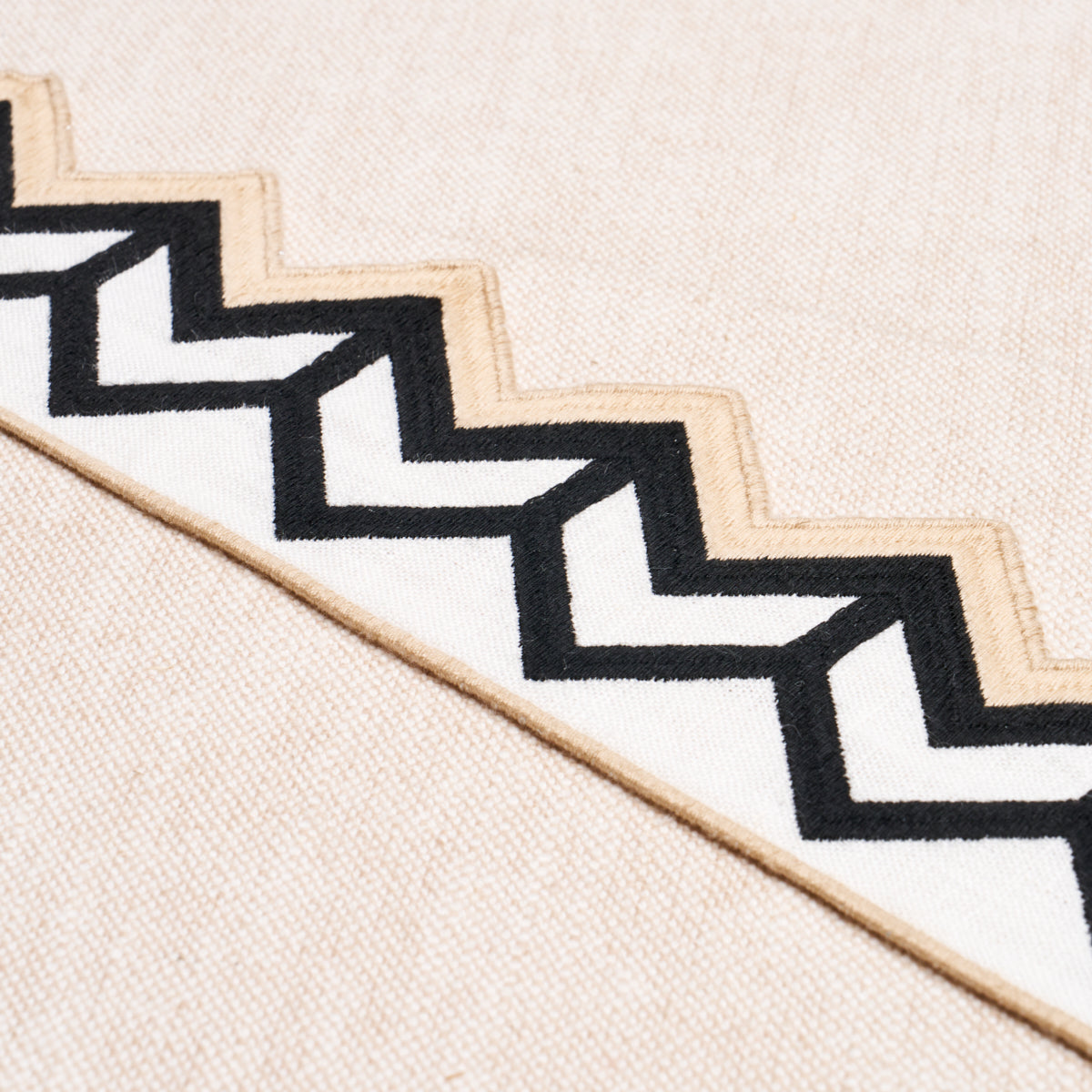 Purchase 83610 | Sparren Embroidered Tape, Black - Schumacher Trim