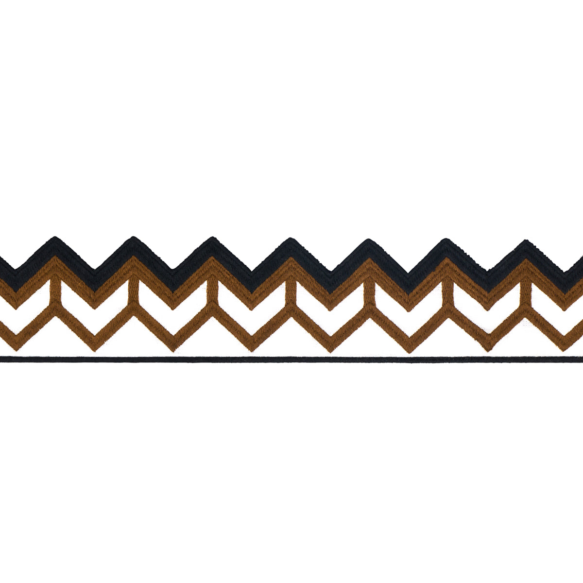 Purchase 83611 | Sparren Embroidered Tape, Brown - Schumacher Trim