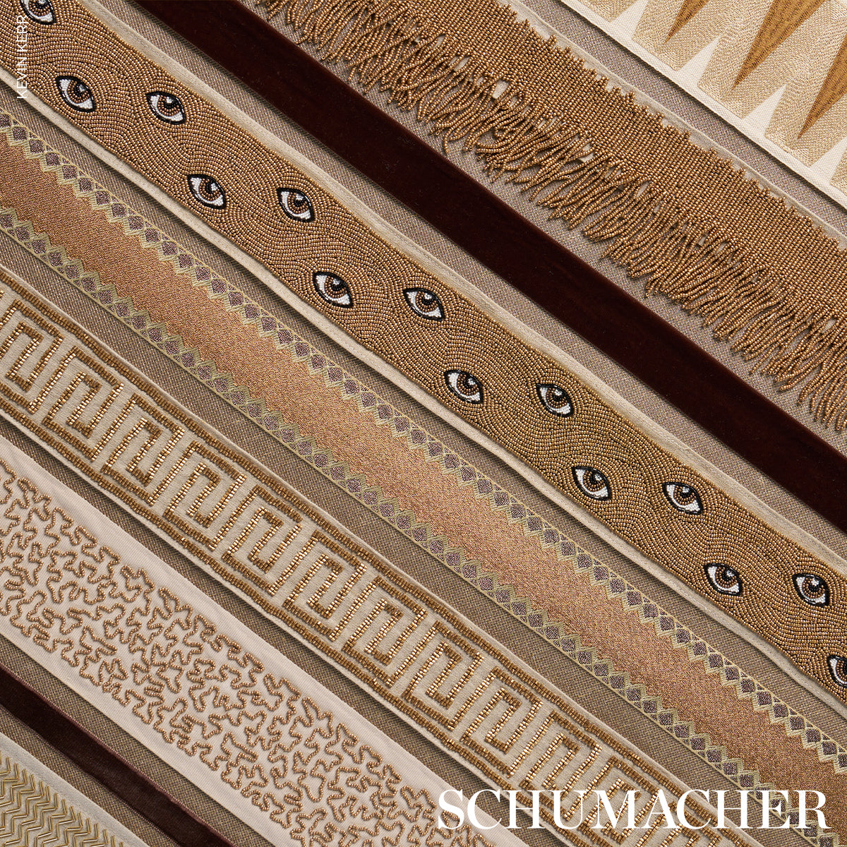 Purchase 83641 | Delphi Beaded Tape, Gold On Natural - Schumacher Trim