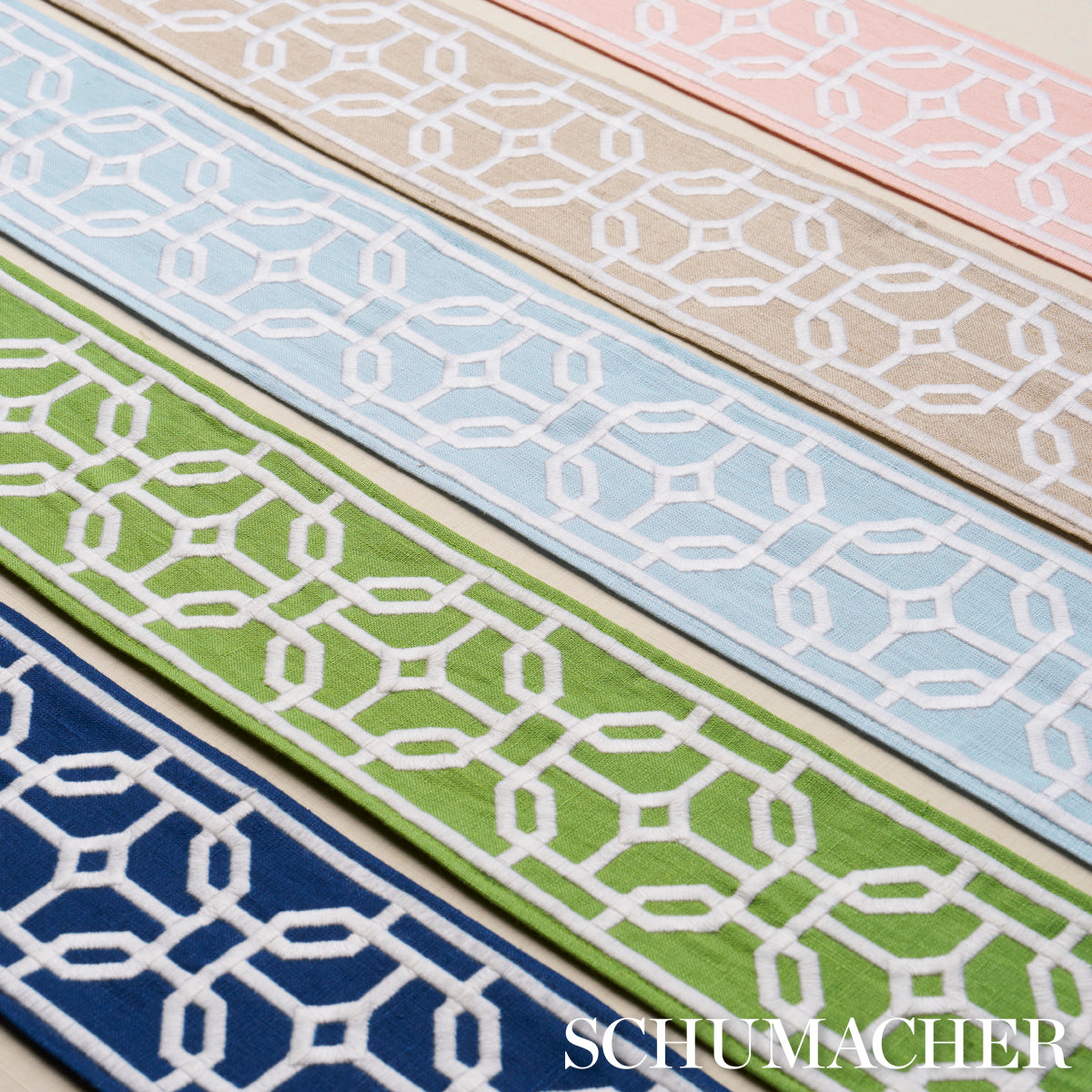 Purchase 83654 | Gazebo Trellis Tape, Blush - Schumacher Trim