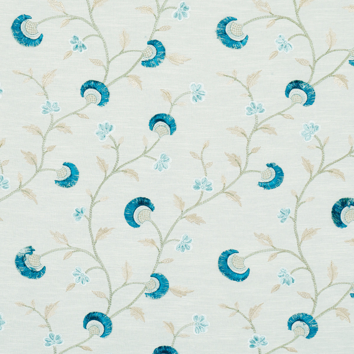 Purchase 83661 | Iyla Embroidery, Mineral & Teal - Schumacher Fabric