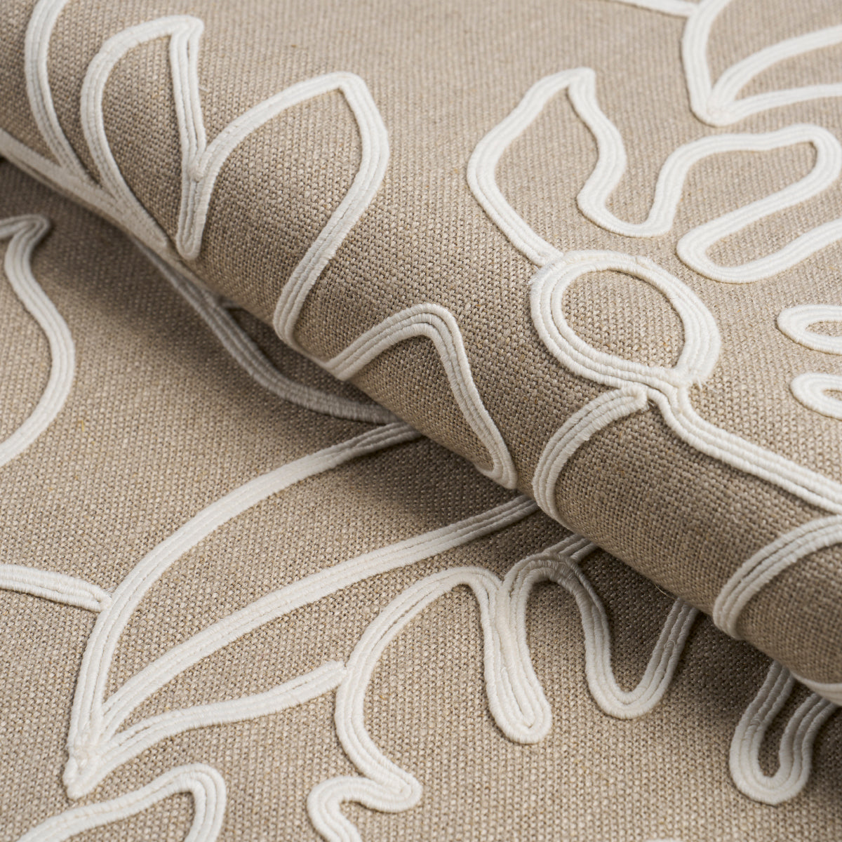 Purchase 84410 | Lola Embroidery, Flax - Schumacher Fabric