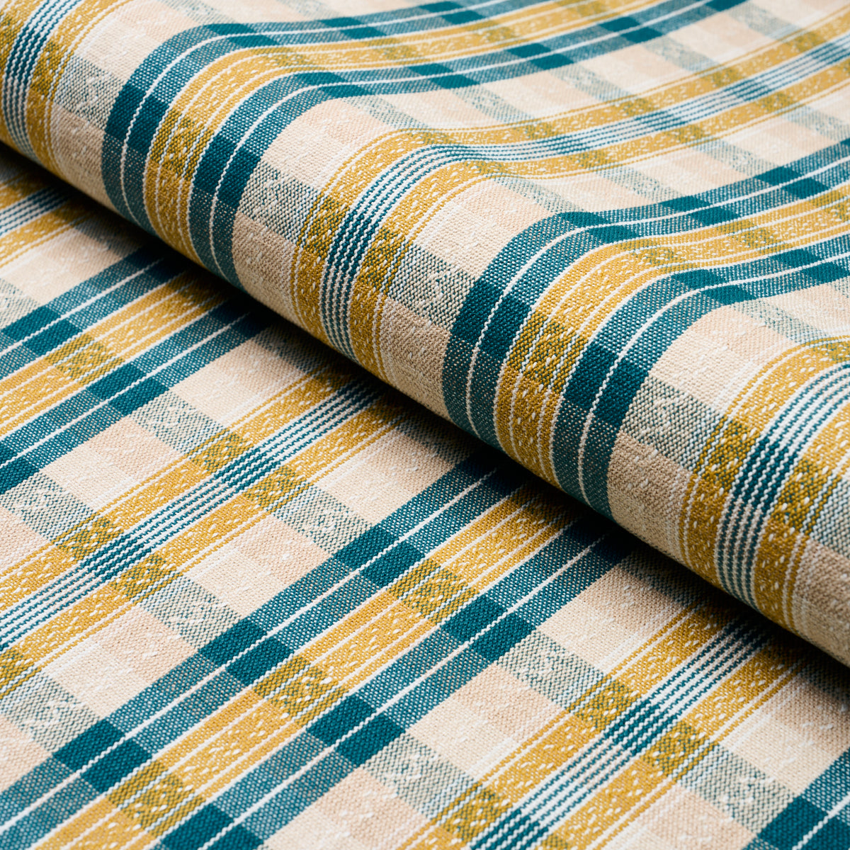 84722 | Fonda Hand Woven Plaid, Teal & Citron - Schumacher Fabric