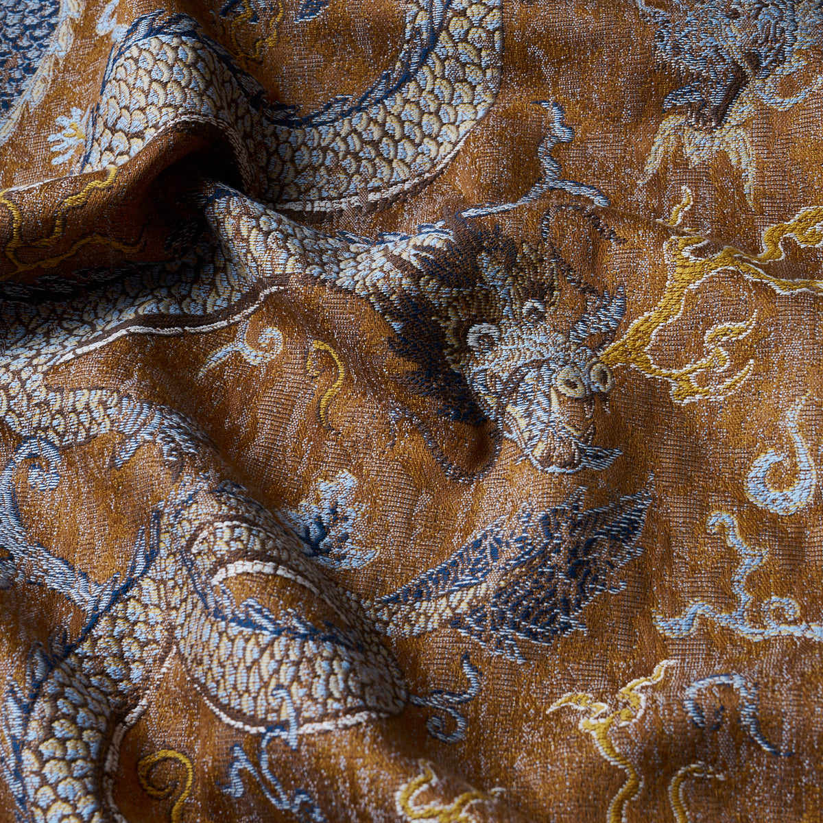 Purchase 85091 | Serpentine Dragon, Brown & Blue - Schumacher Fabric