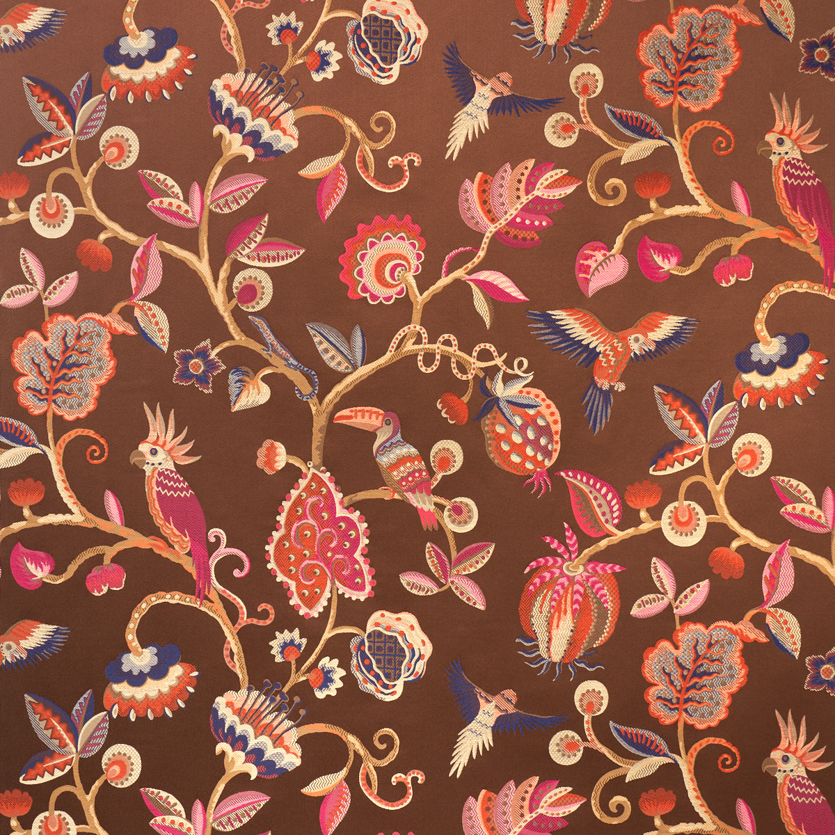 Purchase 85111 | Birds Of Paradise, Chestnut - Schumacher Fabric