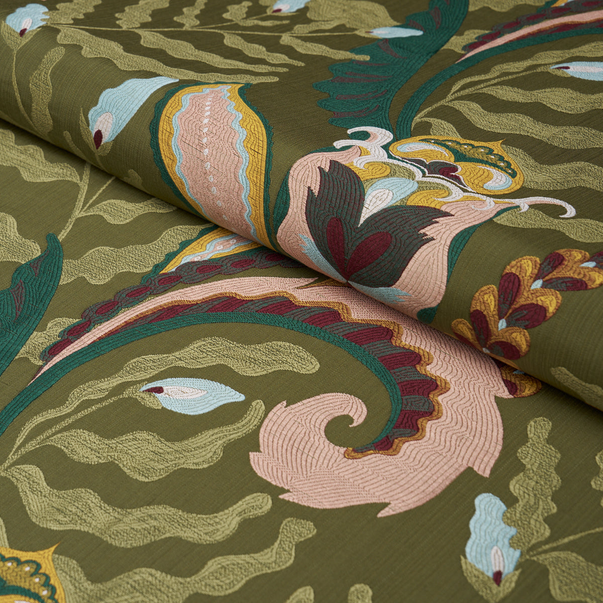 Purchase 85491 | Jaipur Fantaisie, Moss - Schumacher Fabric