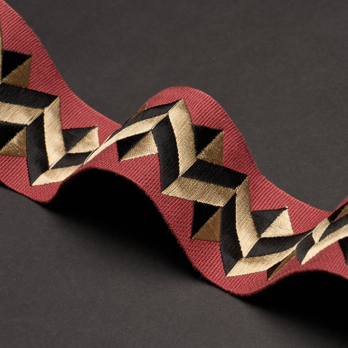 Purchase 85580 | Zigzag Moderne Tape, Red - Schumacher Trim