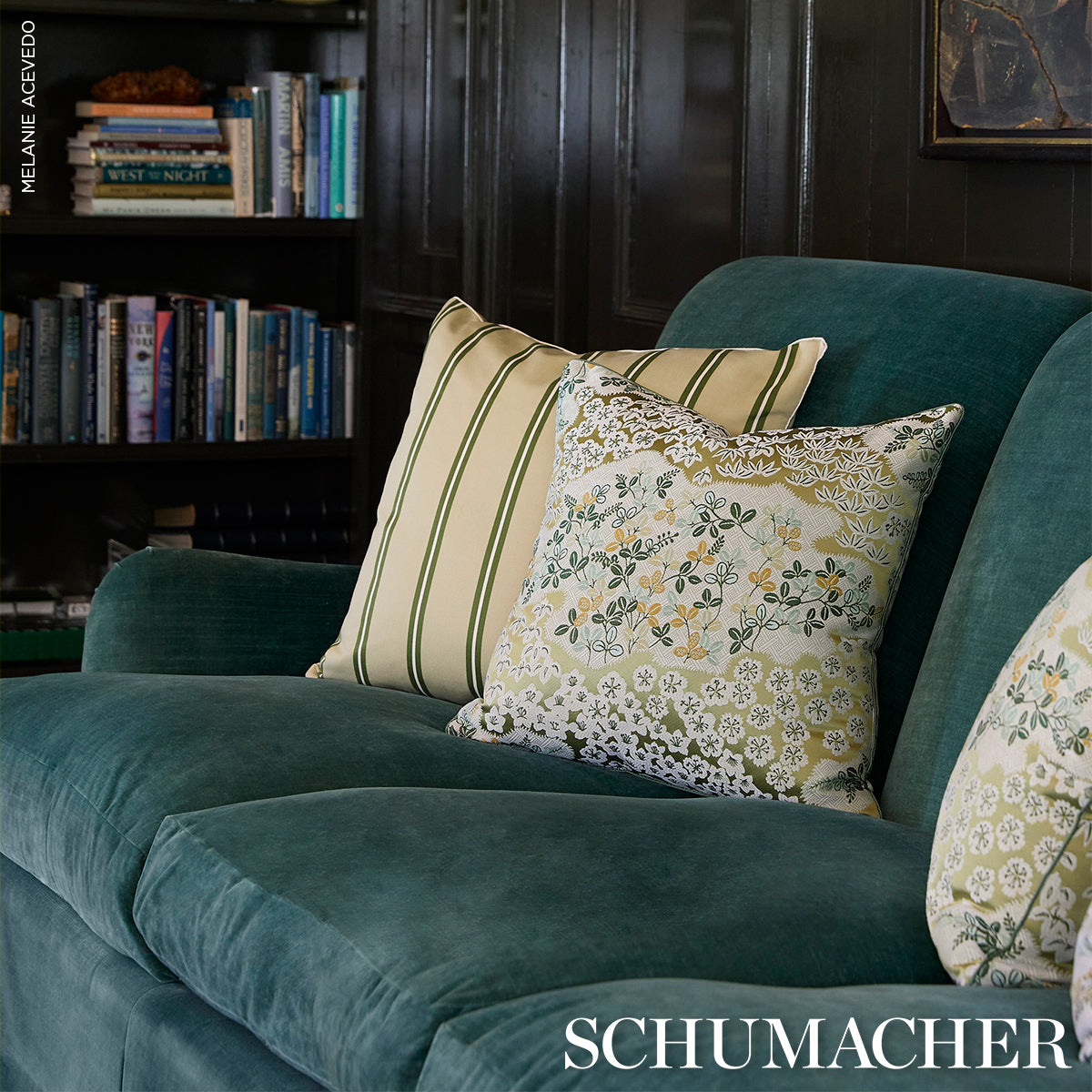 Purchase 85622 | Briony Stripe, Leaf - Schumacher Fabric