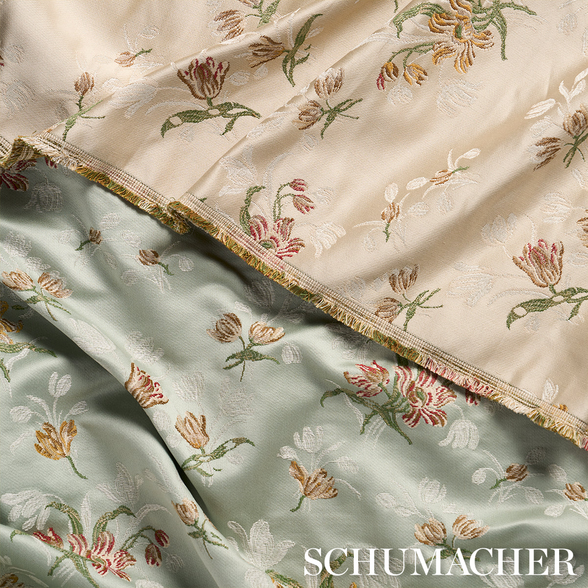 Purchase 85820 | Spitalfields Bouquet, Alabaster - Schumacher Fabric
