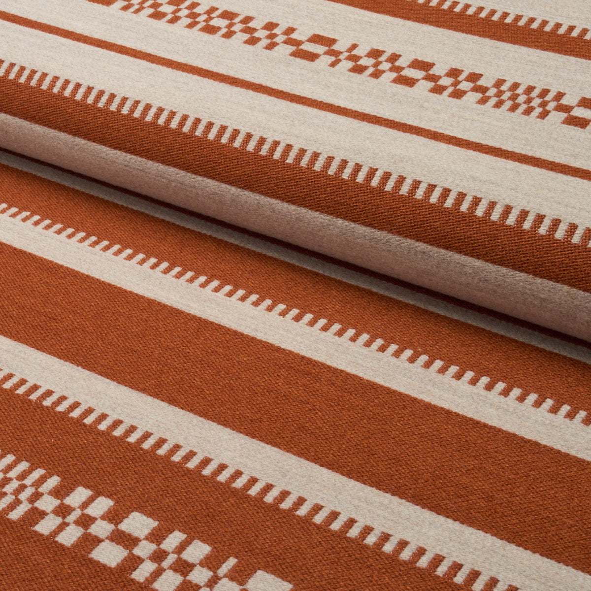 Purchase 86872 | Skyline Stripes Reversible, Burnt Orange - Schumacher Fabric