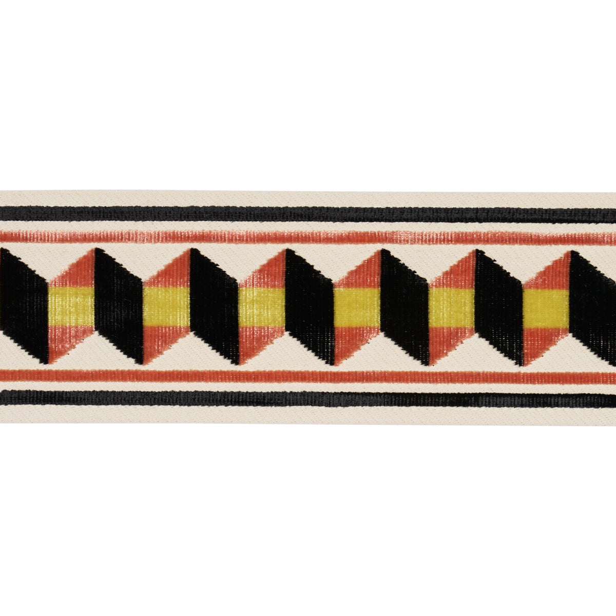 Purchase 87461 | Jilly Velvet Tape, Persimmon/Gold - Schumacher Trim