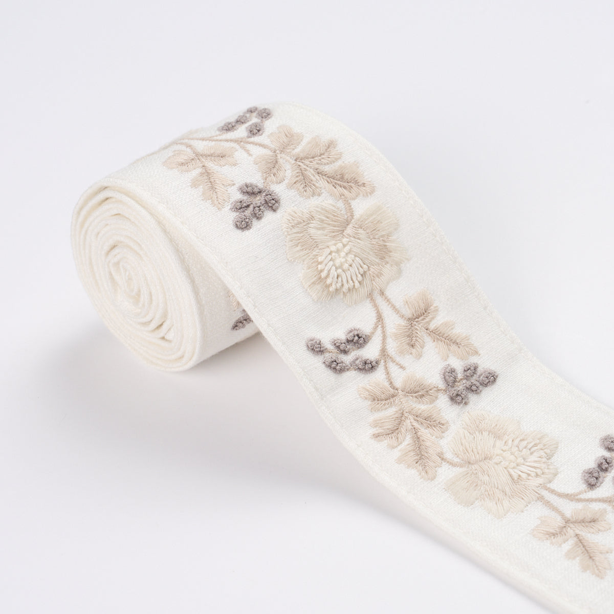 Purchase 87841 | Elise Hand-Embroidered Tape, Oyster - Schumacher Trim