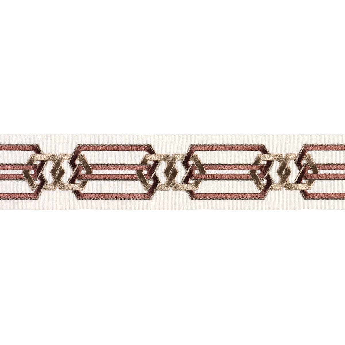 Purchase 87862 | Corinne Tape, Rust & Beige - Schumacher Trim