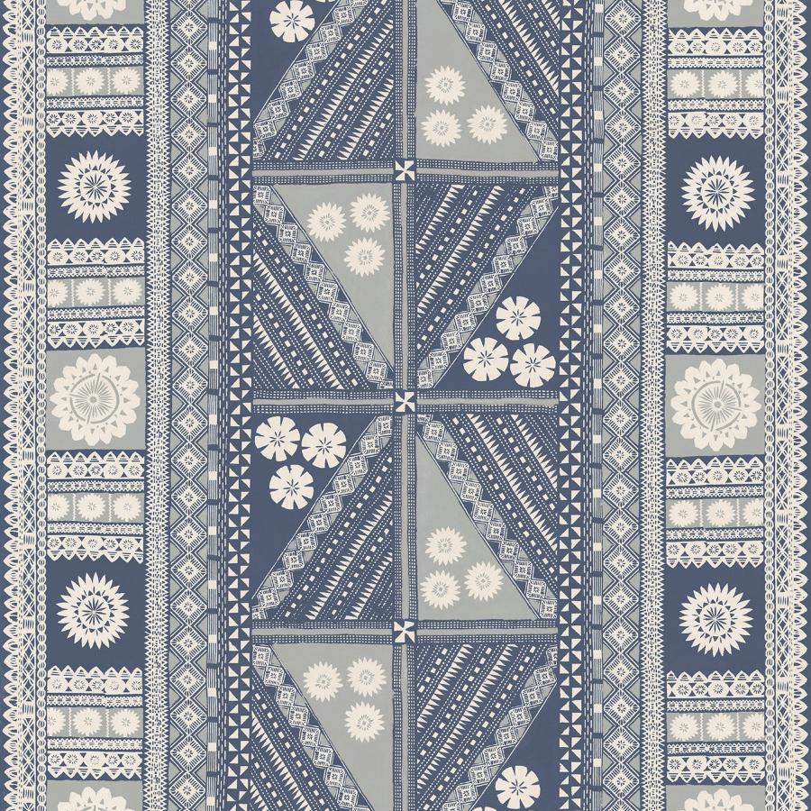 Sample - Ab3058M | Artifacts, Tapa Indigo Wall Mural - Antonina Vella Wallpaper