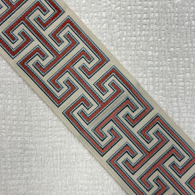 Sample 9386 Adler Tape Coral, Coral/Peach by Magnolia Fabric
