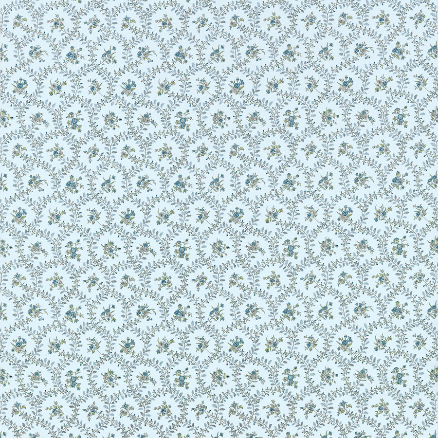 Acquire Anna French Fabric Pattern AF10761 pattern name Juliette Trail color name Spa Blue.
