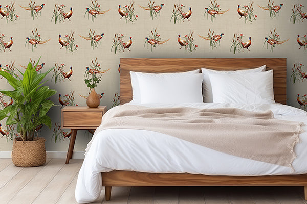 Purchase AH100214AH Brewster Wallpaper, Eustace Neutral Pheasant Meadow - Arthouse12