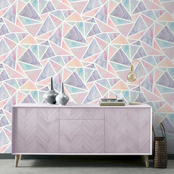 Purchase AH296002 Brewster Wallpaper, Lizzie Pastel Triangles - Arthouse12
