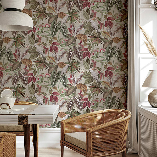 Purchase AH296908 Brewster Wallpaper, Lorraine Neutral Tropical - Arthouse12