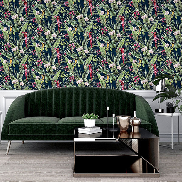 Purchase AH297106 Brewster Wallpaper, Rudy Navy Pretty Polly - Arthouse12