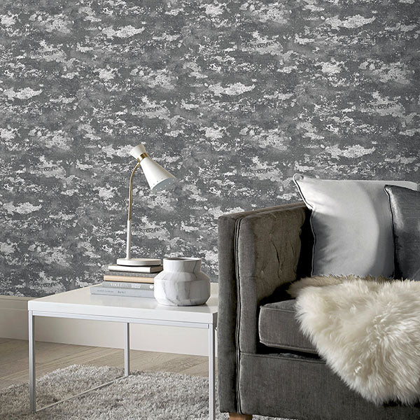 Purchase AH297601 Brewster Wallpaper, Mercer Dark Grey Patina - Arthouse12