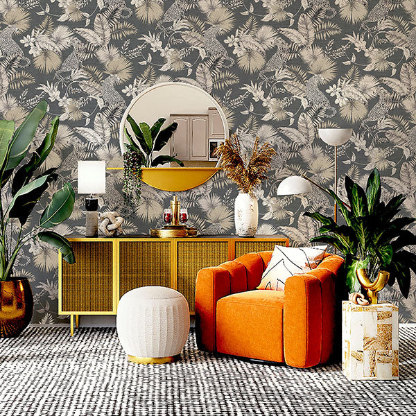 Purchase AH909408 Brewster Wallpaper, Maude Neutral Tropical - Arthouse12