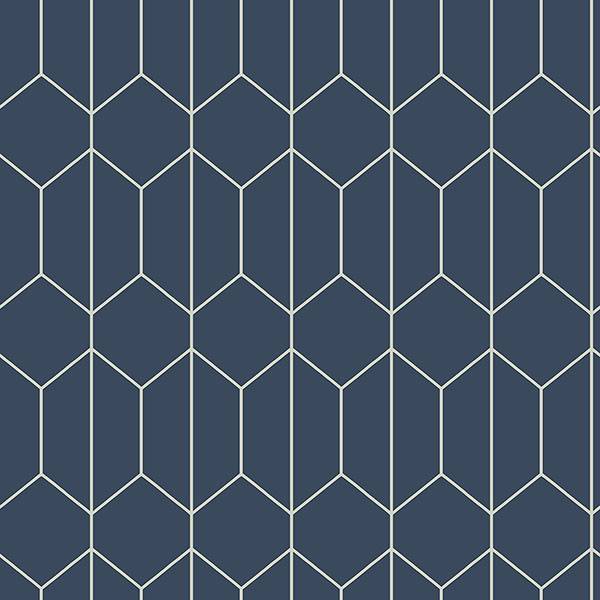 Purchase AH909702 Brewster Wallpaper, Orson Navy Trellis - Arthouse