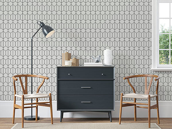 Purchase AH909703 Brewster Wallpaper, Orson White Trellis - Arthouse1