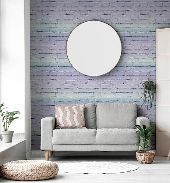 Purchase AH909707 Brewster Wallpaper, Winifred Lavender Ombre Brick - Arthouse12