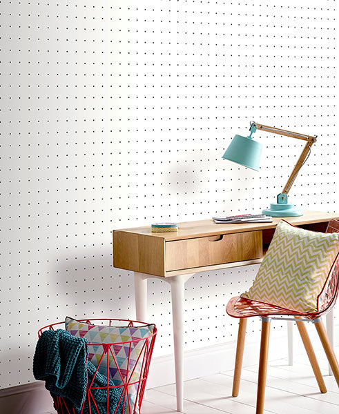 Purchase AH920000 Brewster Wallpaper, Terrence White Dotted Grid - Arthouse12