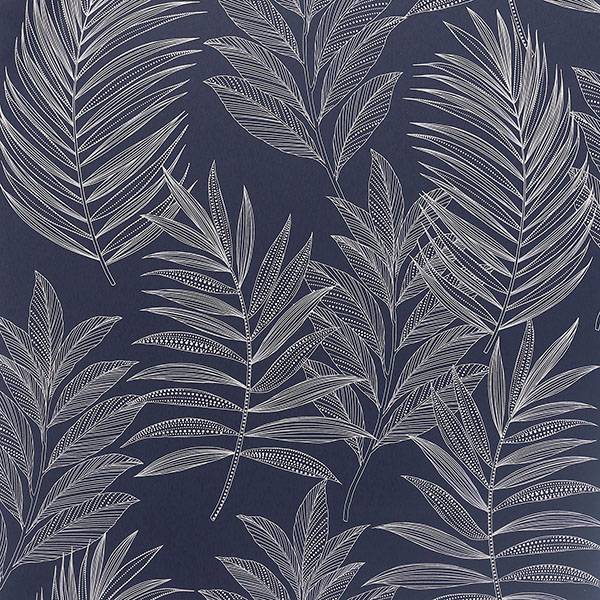 Purchase AH921205 Brewster Wallpaper, Theodore Navy Frond - Arthouse